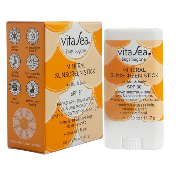 Vitasea Bugs Begone Mineral Sunscreen Stick SPF 30 - Picture 1 of 4